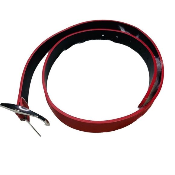 Express Red & Black Reversible Oval Buckle Belt- M - Picture 10 of 14